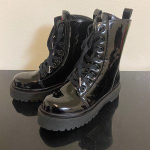 Strange Cvlt x Y.R.U. Disorder Bondage Boots Black - Size 7 Wmn (Belts Removed)